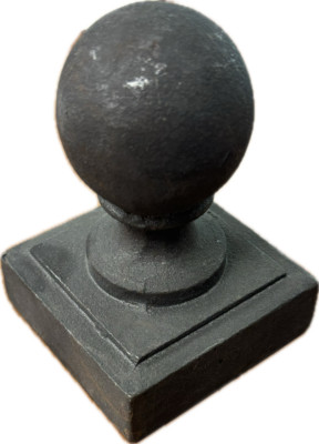 Cast Iron Ball Fence Finial Square Topper Post Caps - For 2 1/2'' x 2 1/2'' Posts