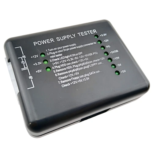 ATX Power Supply Tester 20pin 24pin Molex SATA HDD DVD Drive GPU for Desktop PC