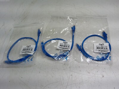 Lot of (3) 2FT CAT6A Snagless-Blue Ethernet Cable