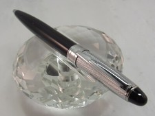 BEAUTIFUL HIGH QUALITY ETCHED CHROME AND BLACK TWIST BALL POINT PEN