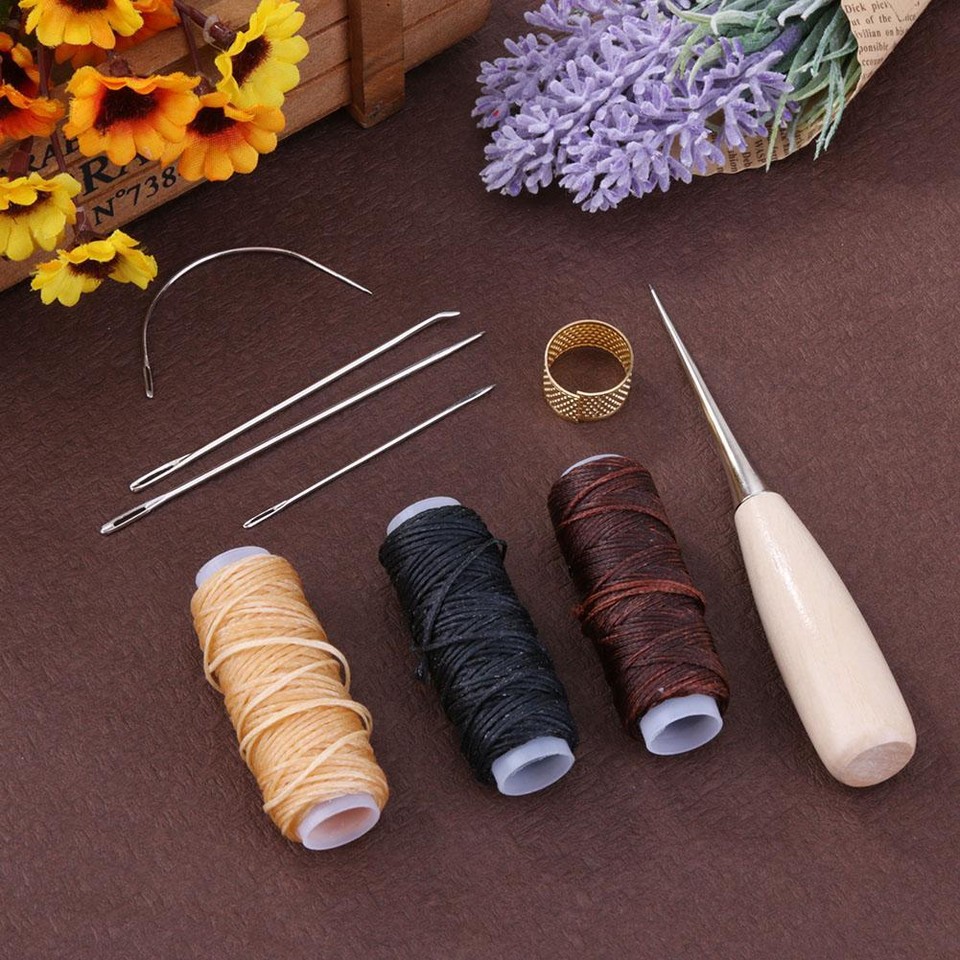 12pcs DIY Leather Sewing Set Heavy Duty Sewing Awl Needle Leather Craft