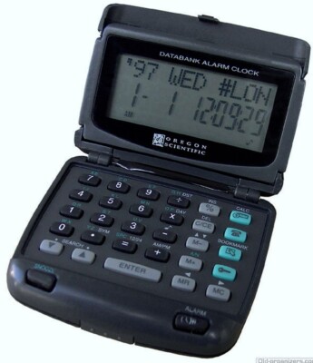Vintage LCD  Reisewecker 12/24 Snooze, mit Datenbank, Rechner, Memory 1,5KB