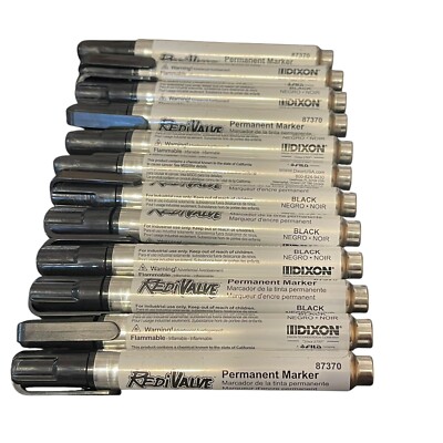 RediValve by Dixon Black Permanent Marker 87370 12 Pack 