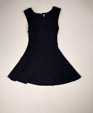 Free People Dress Womens XS Black Cha Cha Mini Skater Back Zip Flare Scoop Neck