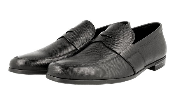Prada Saffiano Leder Penny Loafer Business Schuhe - 2DE072 Schwarz - 10,5 44,5-image