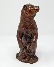 Vintage 1970s Hand Painted Mother Bear Cub Provincial Mold Ceramic Figurine 7.5"