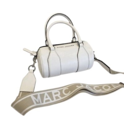 Marc Jacobs Duffle Bag weiß Leder Handtasche Barrel Crossbody