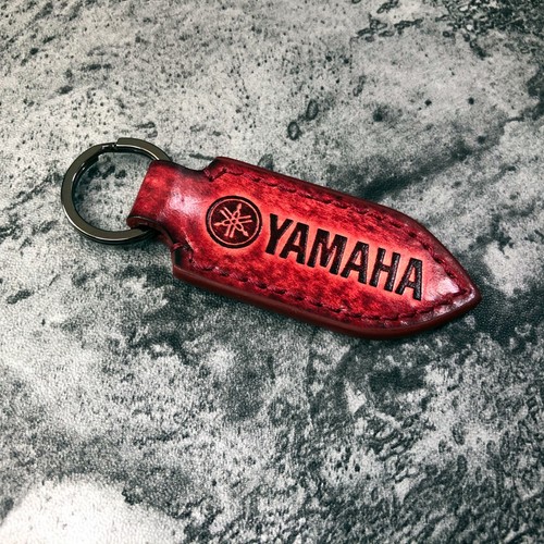 Handmade leather keychain with Yamaha logo in RED. 1EA - Picture 7 of 8