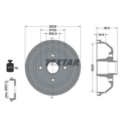 TEXTAR 2x Bremstrommel 94024100