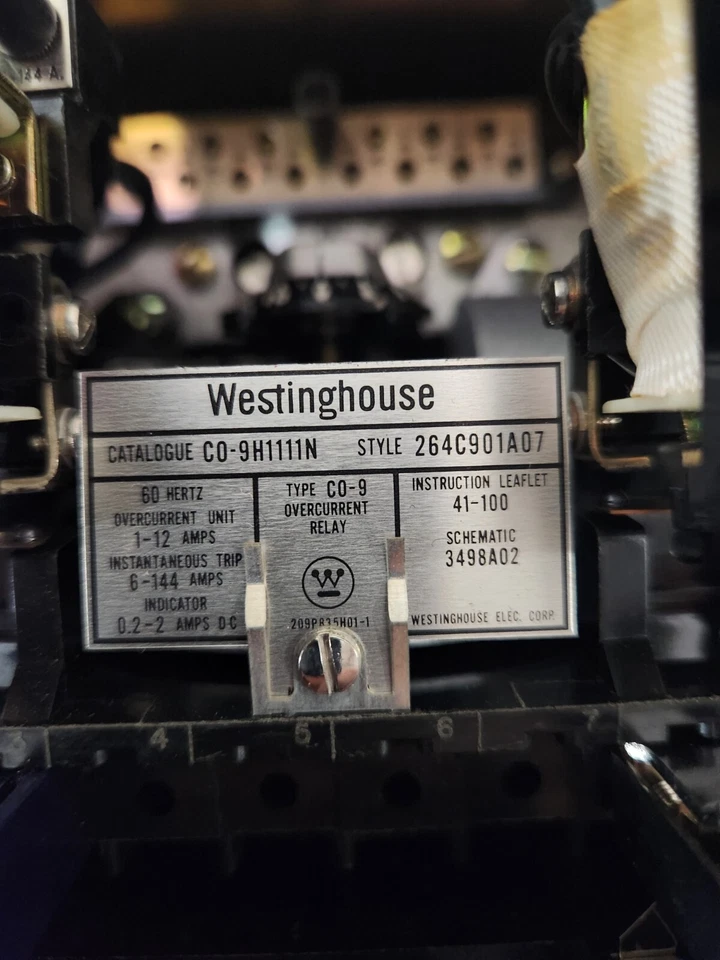 Westinghouse Overcurrent Relay CO-9H1111N Style 264C901A07 - Image 4 of 4