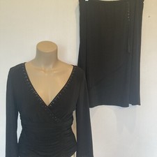 New Adrianna Papell size 10 black 2pc blouse and skirt out fit