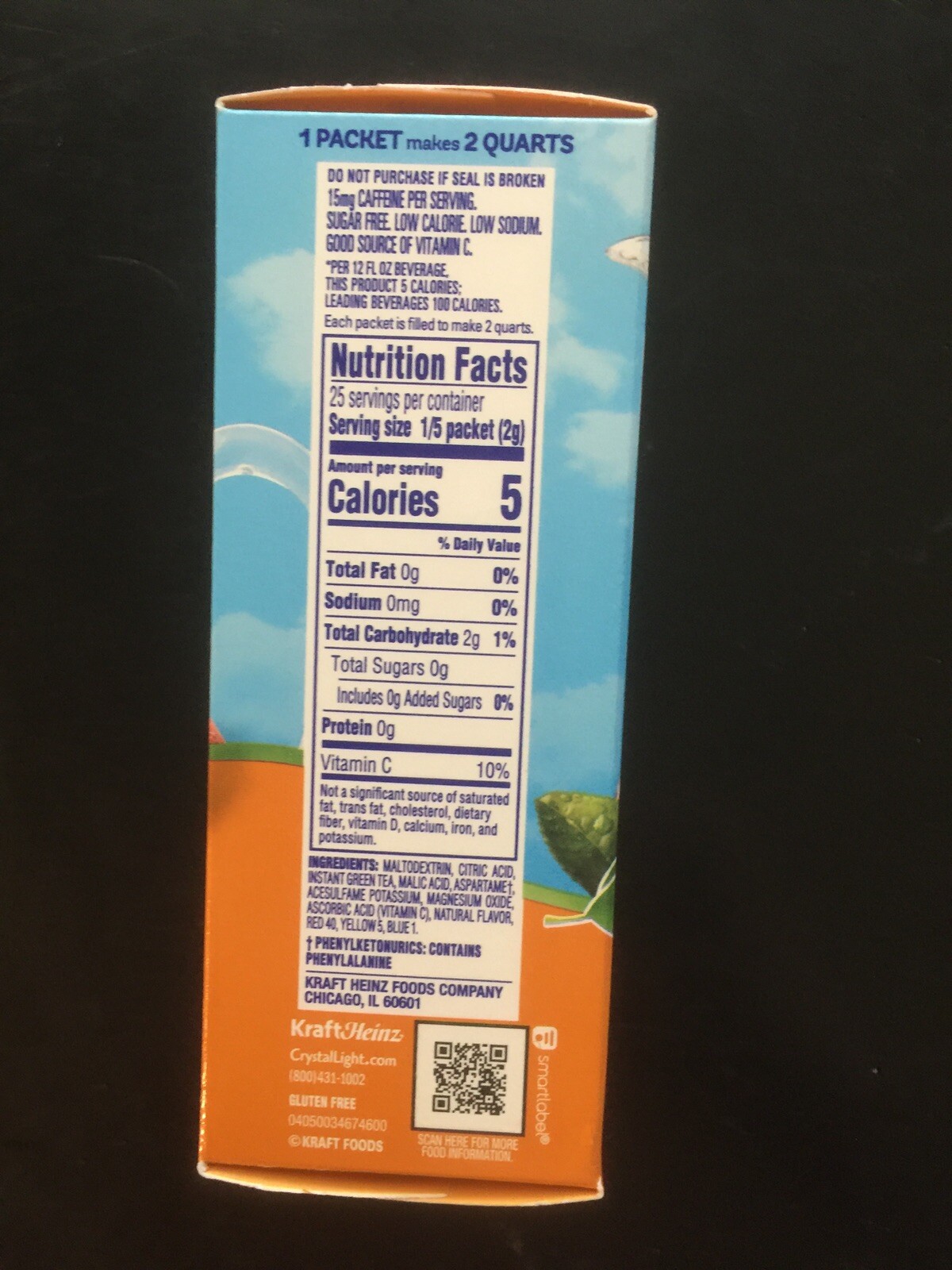 (12) Crystal light peach mango green tea made with green tea