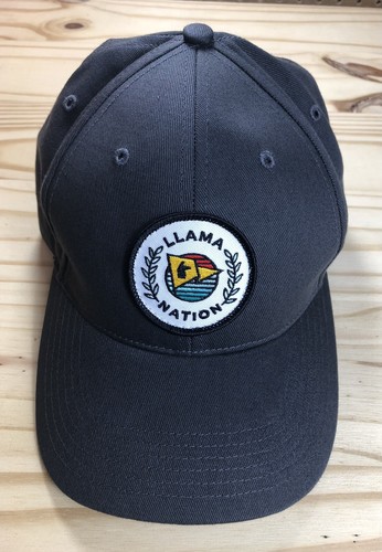 Llama Nation Custom Patch Adjustable Gray Baseball Cap Hat - Richardson R75