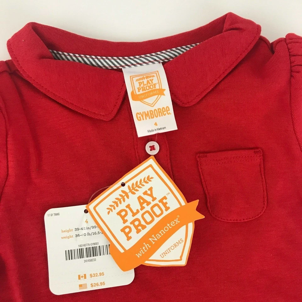 Gymboree играть доказательство униформы красный поло платье новый с Ярлыками размер 4 школы - Изображение 4 из 4