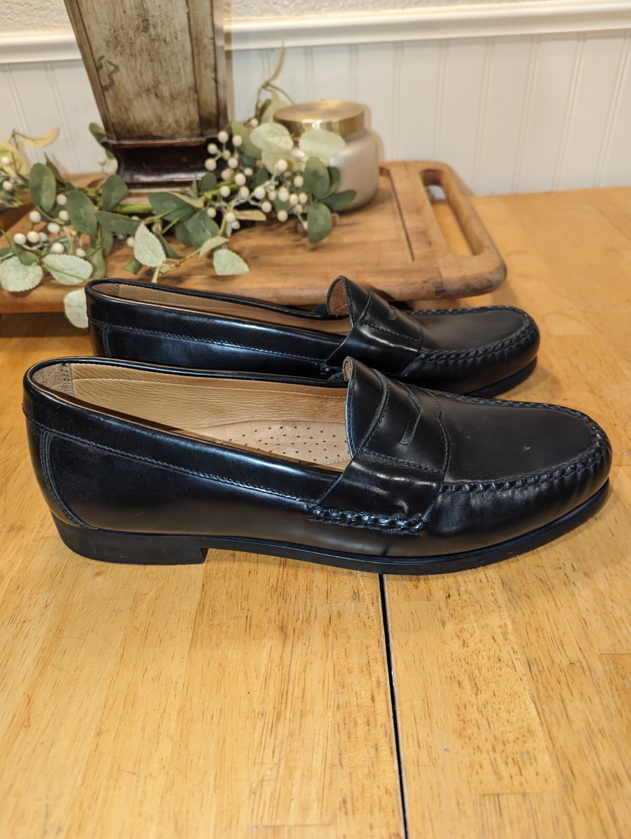 Johnston Murphy Men's US Size 11 1/2 Hayes Penny 15-1091 Black Full Grain