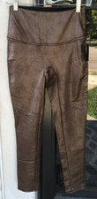 DG2 Diane Gilman PS Slim  Sleek Coated Leggings Brown Tummy Control NWT 05