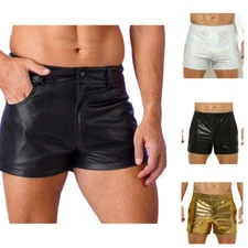 Mens Shiny Metallic Boxers Shorts Nightclub Party Swim Sport Hot Pants Underwear