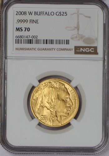 2008-W Gold Buffalo 1/2 oz. $25 NGC MS70