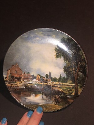 Dedham Lock and Mill John Constable  Plate The Constables With Wooden Stand    F