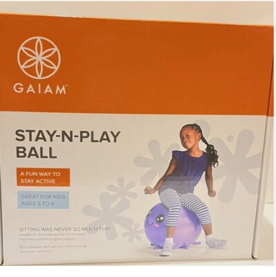 Gaiam Stay-N-Play Purple Ball With Face for Kids Ages 5-8
