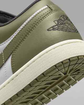 553558-092 Nike Air Jordan 1 Low Black Medium Olive White 553558-092 Nike Air Jordan 1 Low Black Medium Olive White
