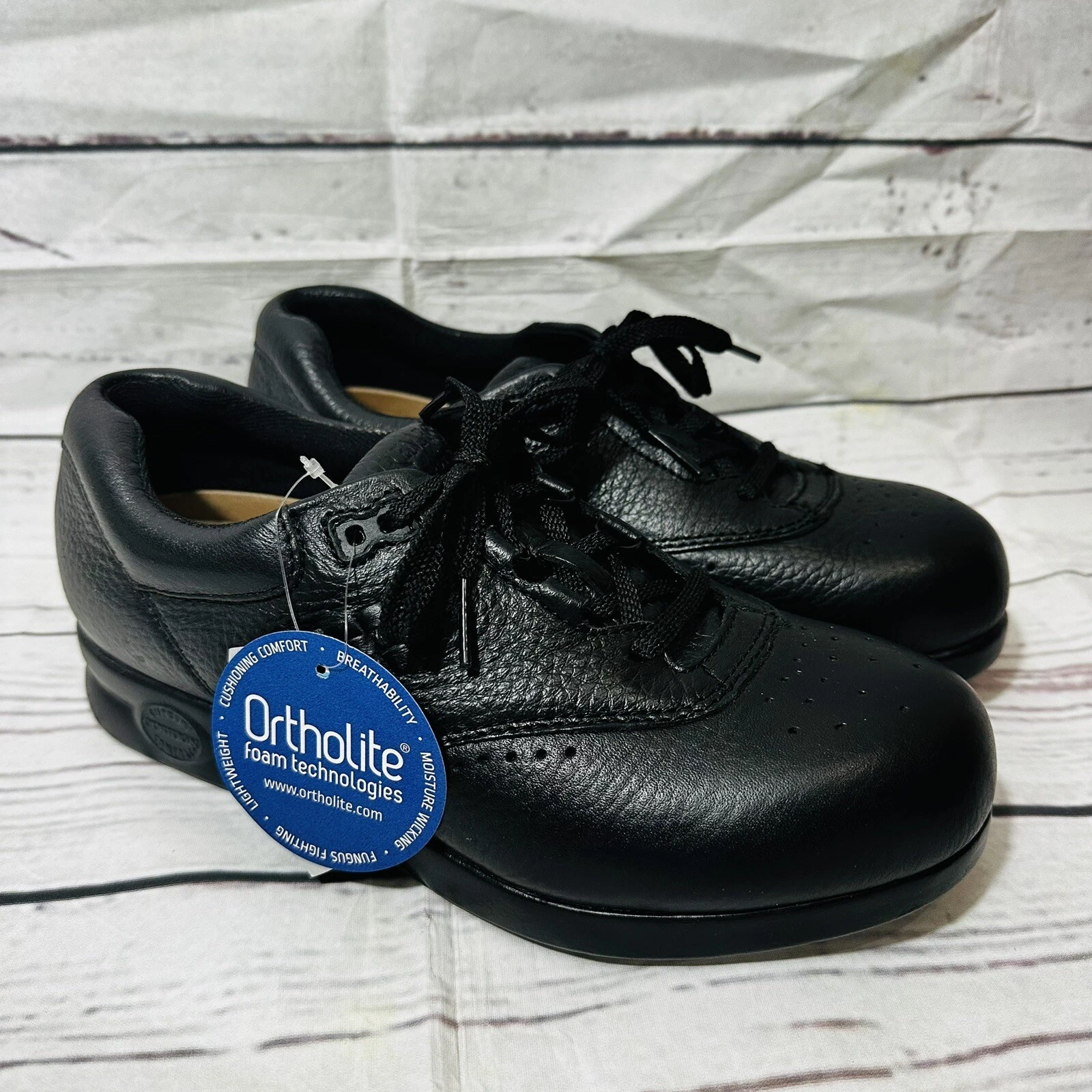 Chaussures confort à lacets ortholite Supremes By Soft spots noires taille 8 LARGE infirmière