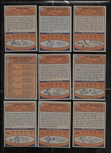 1974-75 TOPPS 74-75 NHL HOCKEY CARD 1-132 + ERROR SEE LIST - Picture 80 of 218