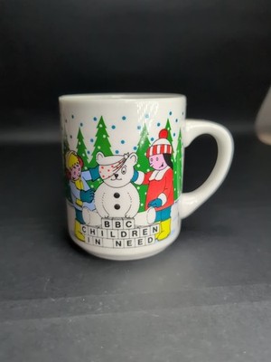 Vintage Pudsey Bär Tasse BBC Children In Need 1986 Sammlerstück Weihnachten 