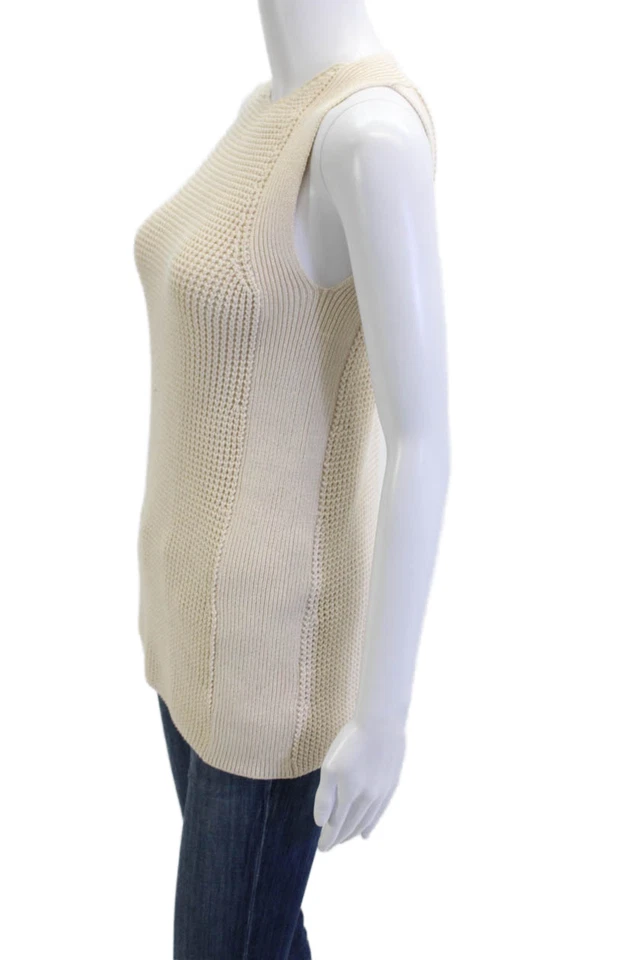 Vince женщин без рукавов туника бак бежевый хлопок ворота дизайнерский размер XS - Изображение 2 из 4