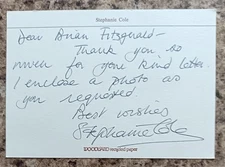Stephanie Cole - Open All Hours, Waiting For God Hand Signed Note AFTAL COA
