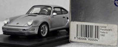 Porsche 911 (964) Turbo S 1992 Silver 1:43 Spark S2032 Resin Model