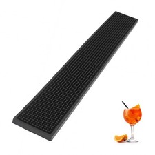 Long Rubber Bar Mat 27" Black, Bar Shelf Drip Tray Mat, Drinks Mat, Pubs, Home
