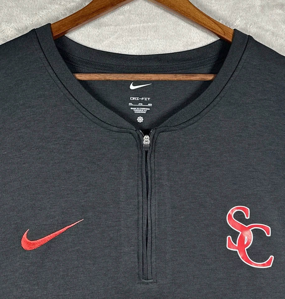 Nike Long Sleeve Dri-Fit 1/2 Zip Top Men’s Sz 4XL Dark Gray Charcoal DV6751-012 - Image 3 of 4