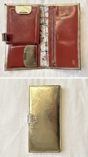Vintage Tuekes Metallic Wallet   Polished Cowhide   Mid-Century Glam Unused
