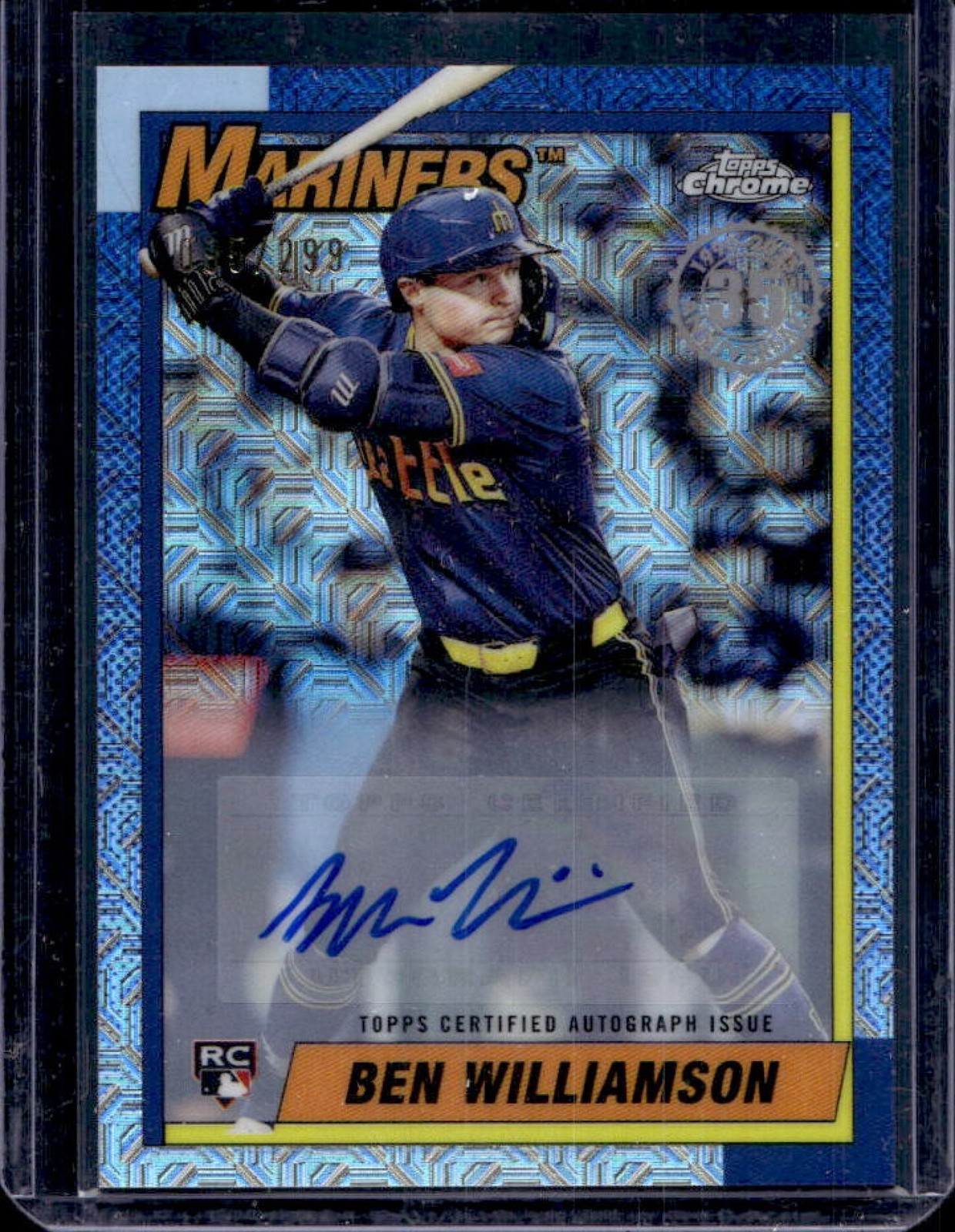 2025 Topps Update Ben Williamson Silver Pack 1990 Chrome Auto RC #99/299