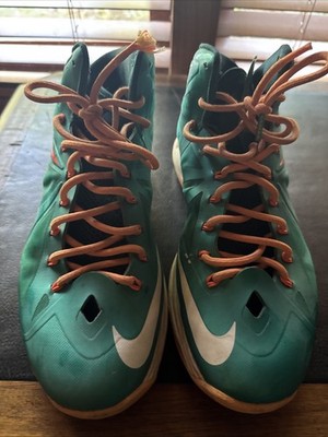 Nike LeBron x 10 Miami Dolphins Atomic Teal Green Sneakers Size 10 Pre Owned