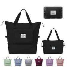 Large Capacity Travel Bag, Expandable Foldable Travel Duffel Bag, Dry and Black