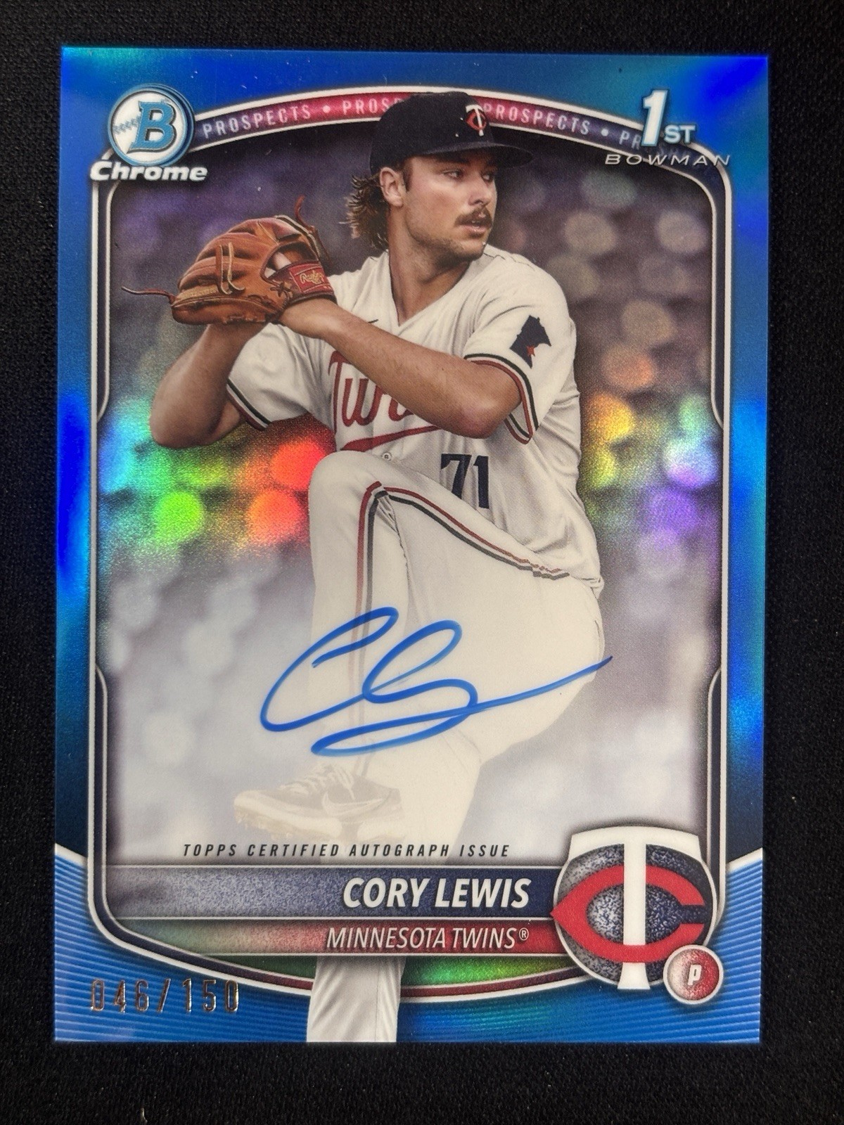 CORY LEWIS 2025 Bowman Chrome Blue Refractor Auto /150 #CPA-CLE