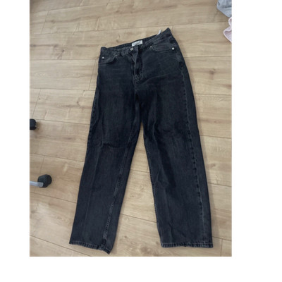 Pull&Bear Damen Jeans Gerades Bein Schwarz Five-Pocket Größe 38 64cm