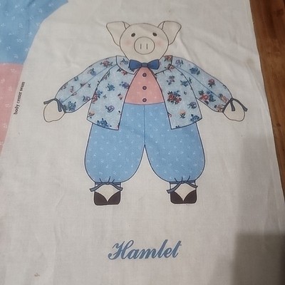  Fabric Panels Hamlet Piggy Pig Soft Sculpture Stuffed Cottagecore Cut Sew Kit