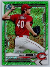 2021 Bowman Chrome Green Shimmer Refractor /99 Nick Lodolo Cincinnati Reds