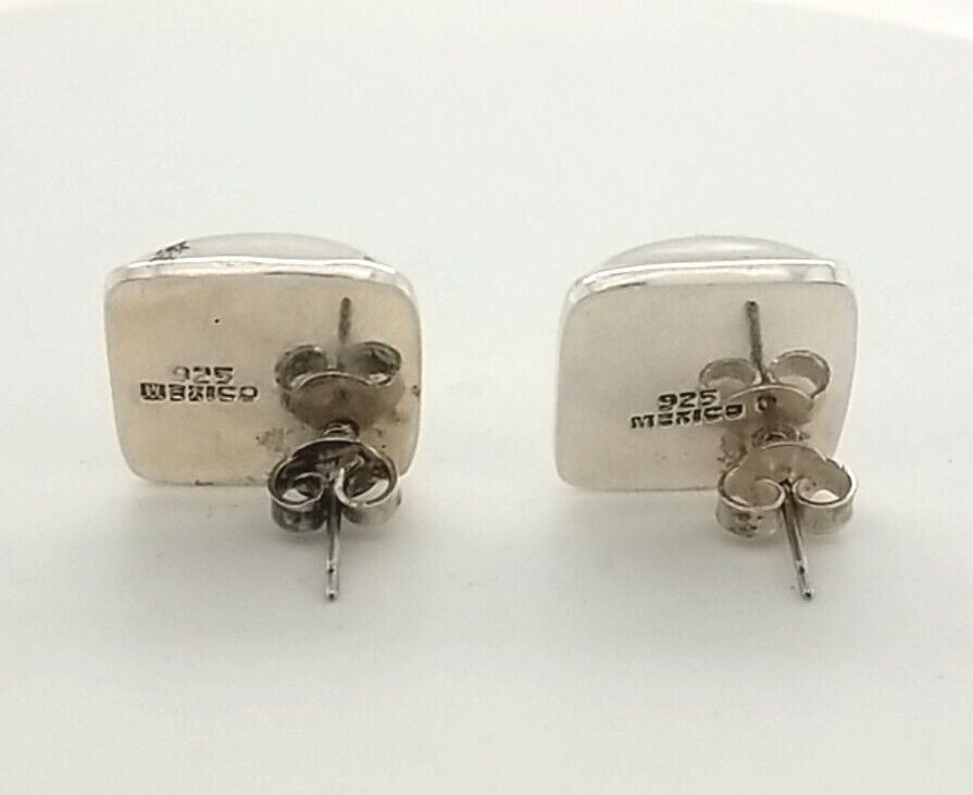 Solid 925 Sterling Silver Stud Square Earrings 11… - image 2