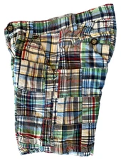 TCP THE CHILDREN'S PLACE Nautical Plaid Patchwork Pocket Lined Shorts 4T 4 Yrs