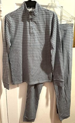 Janie and Jack Two Piece Set Henley & Jogger Navy Blue Houndstooth Sz 18