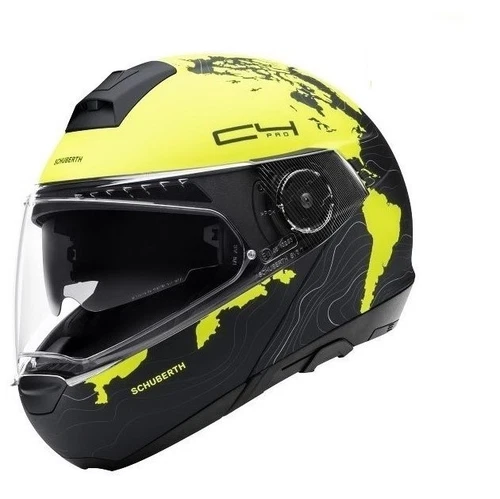 Modular Motorcycle Helmet Schuberth C4 Pro Matte Black/Yellow Magnitude Yellow