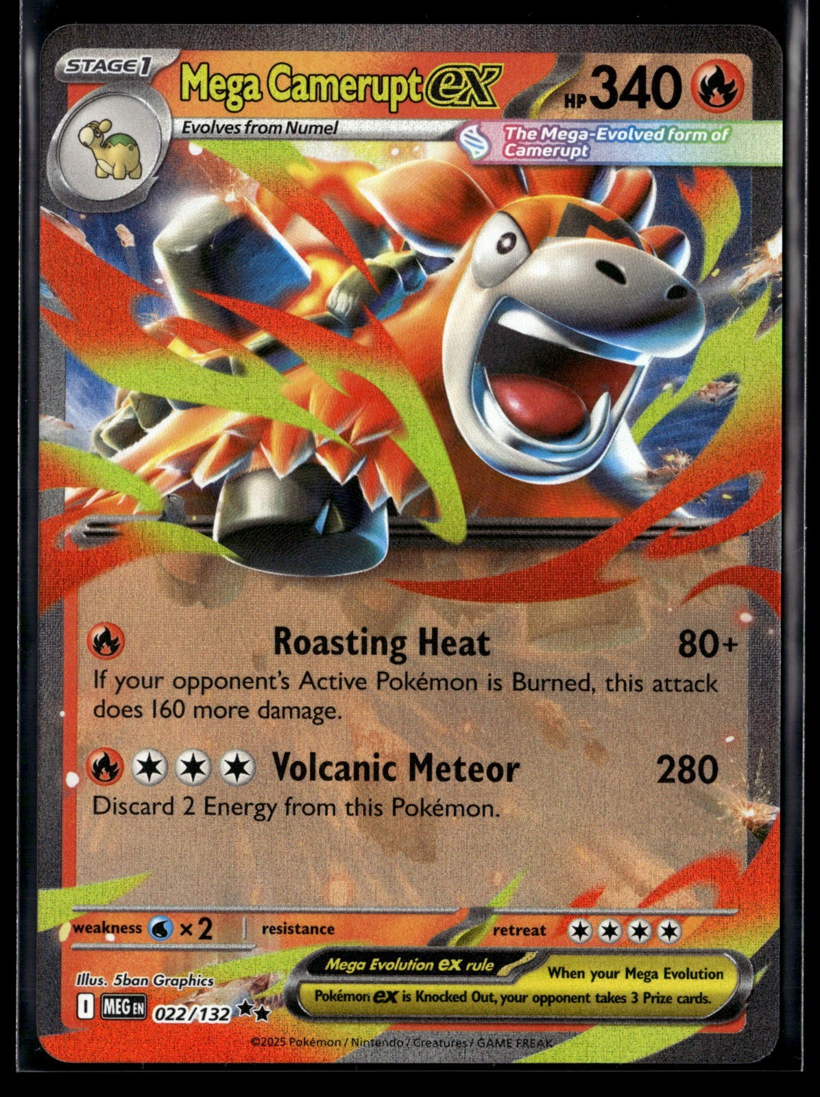 Mega Camerupt ex 022/132 Holo ME01: Mega Evolution NM