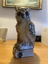 Antike  Porzellan Figur Büchereule Eule Duftlampe Rauchverzehrer