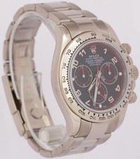 Rolex Daytona Cosmograph BLACK RACING Red 18K White Gold Oyster Watch 116509 4