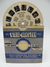 View-Master Reel 181, Colonial Williamsburg, VA, Hand Lettered, Single Reel