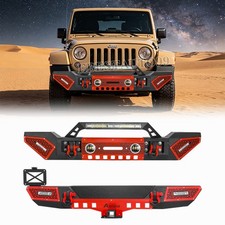 Front Bumper Rear Bumper W D-rings Led Light For 2007-2018 Jeep Wrangler Jk Front Bumper Rear Bumper W D-rings Led Light For 2007-2018 Jeep Wrangler Jk